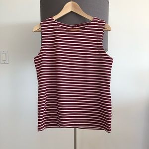 Banana Republic burgundy striped sleeveless top M